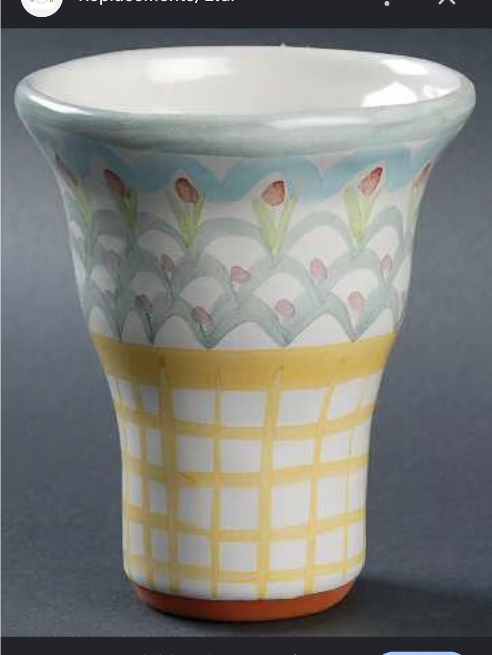 MacKenzie-Childs King Ferry Tumbler Retired Vintage Hand-Painted Ceramic China